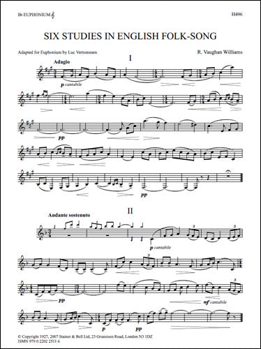 Six Studies in English Folk Song (Euphonium part)