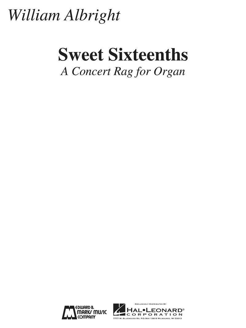 Sweet Sixteenths - A Concert Rag for Organ