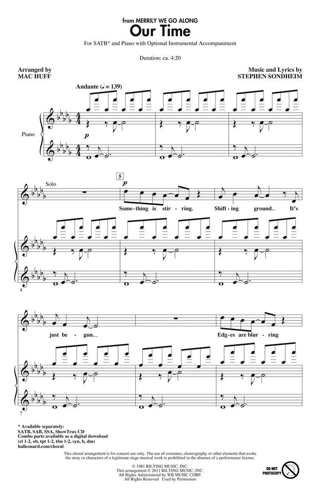 Our Time, from Merrily We Roll Along (SATB)