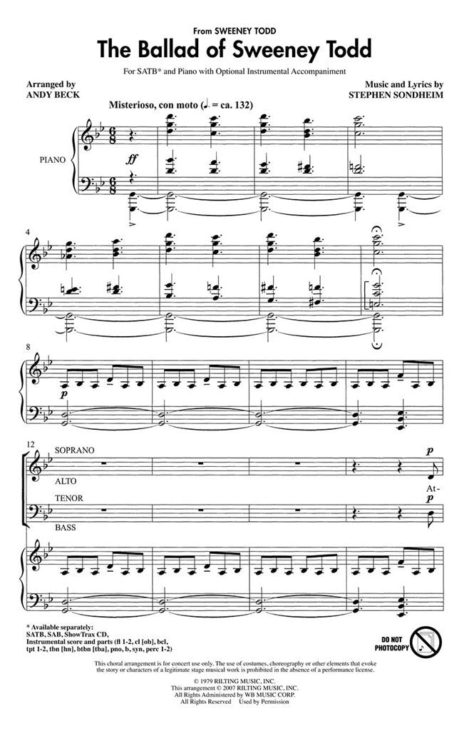 The Ballad of Sweeney Todd (SATB)