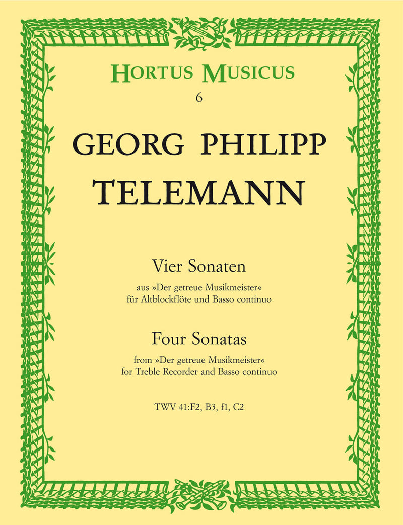 Vier Sonatas for Treble Recorder and Basso continuo (from "Der getreue Musikmeister")