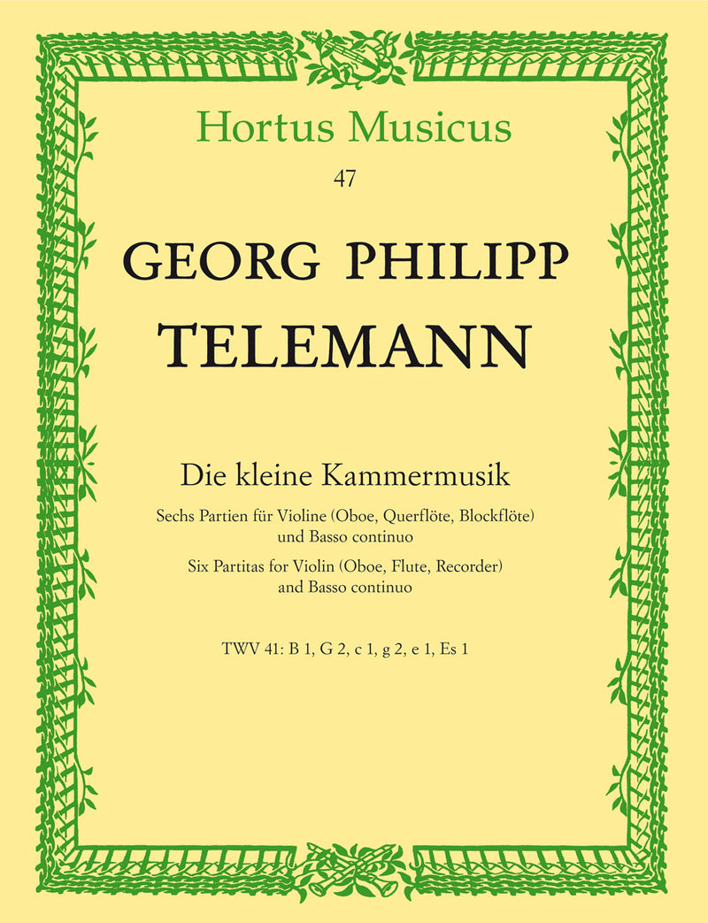 Little Chamber Music -Six Partitas for violin (flute, oboe, recorder) and bc- [score, part(s)]