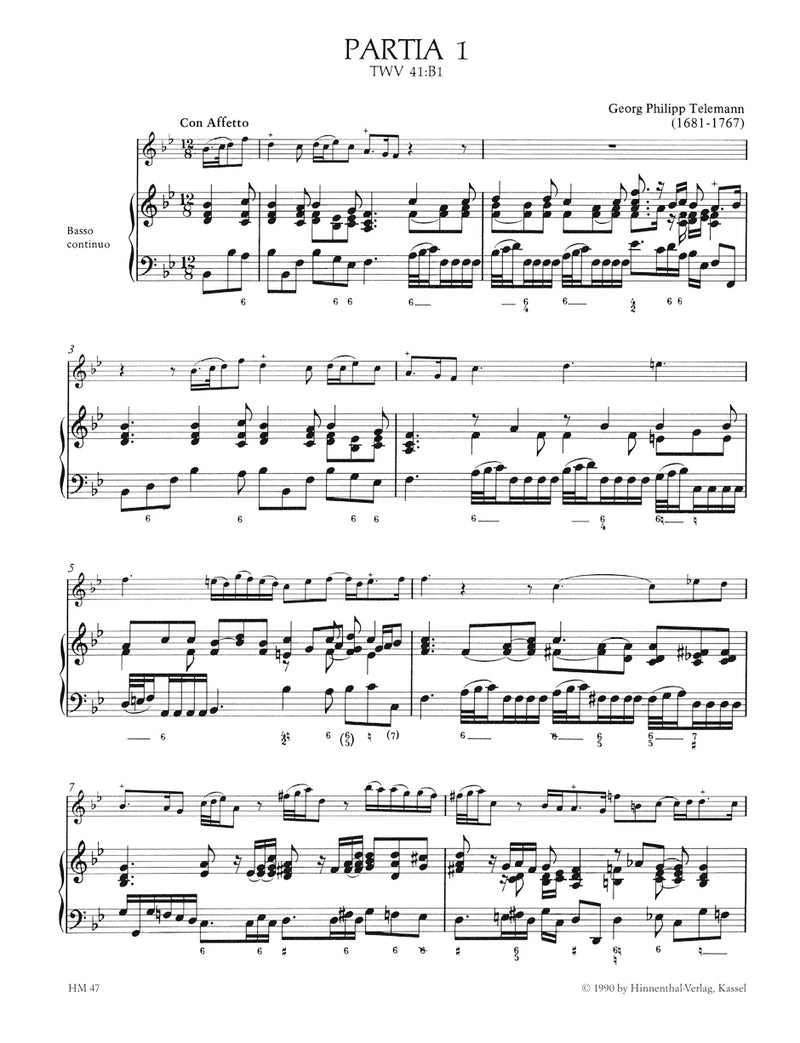 Little Chamber Music -Six Partitas for violin (flute, oboe, recorder) and bc- [score, part(s)]