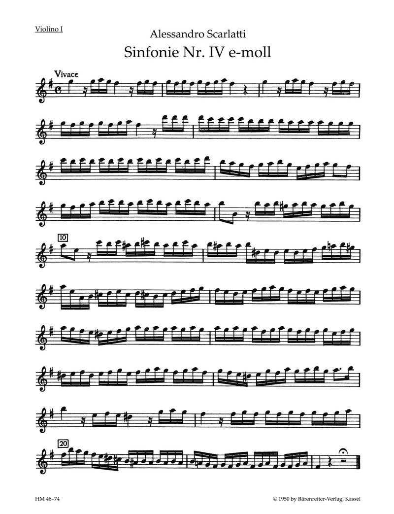 Sinfonia Nr. 4 e-Moll [violin 1 part]