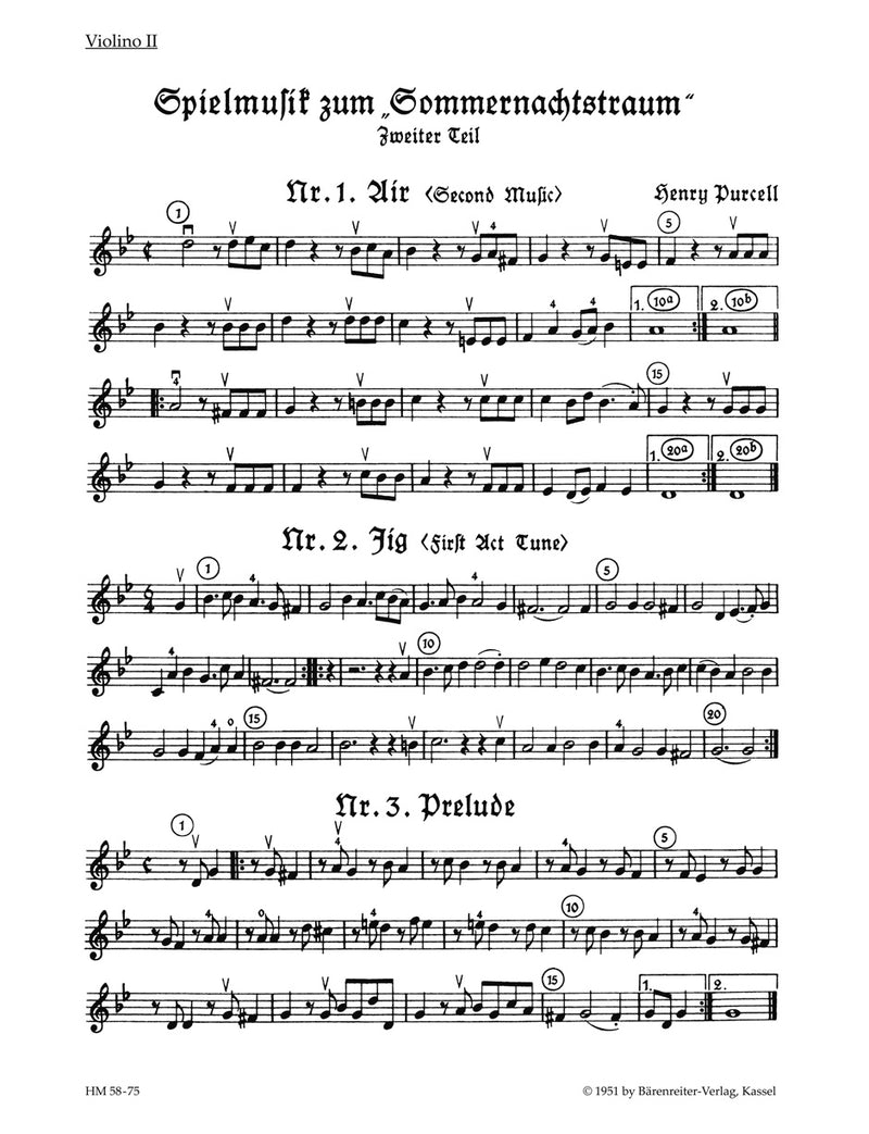 Spielmusik zum Sommernachtstraum, vol. 2 [violin 2 part]
