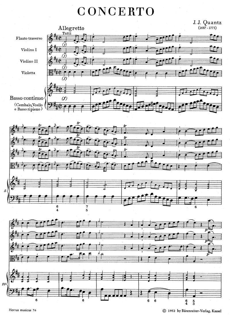 Concerto D major "Pour Potsdam" [score]