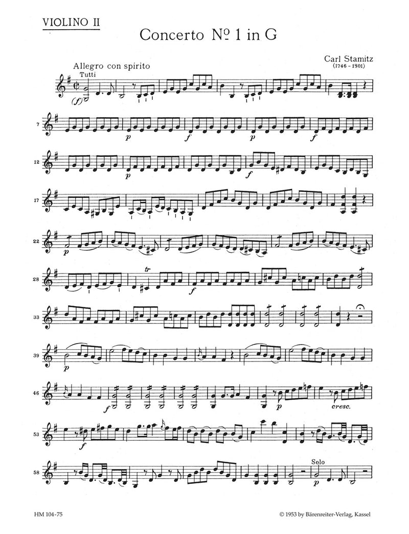 Konzert für Violoncello und Orchester Nr. 1 G-Dur [violin 2 part]