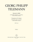 Konzert für Treble Recorder, Flöte, Streicher und Basso continuo e-Moll TWV 52:e1 [violin 1 part]