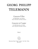 Konzert für Treble Recorder, Streicher und Basso continuo F-Dur [violin 1 part]