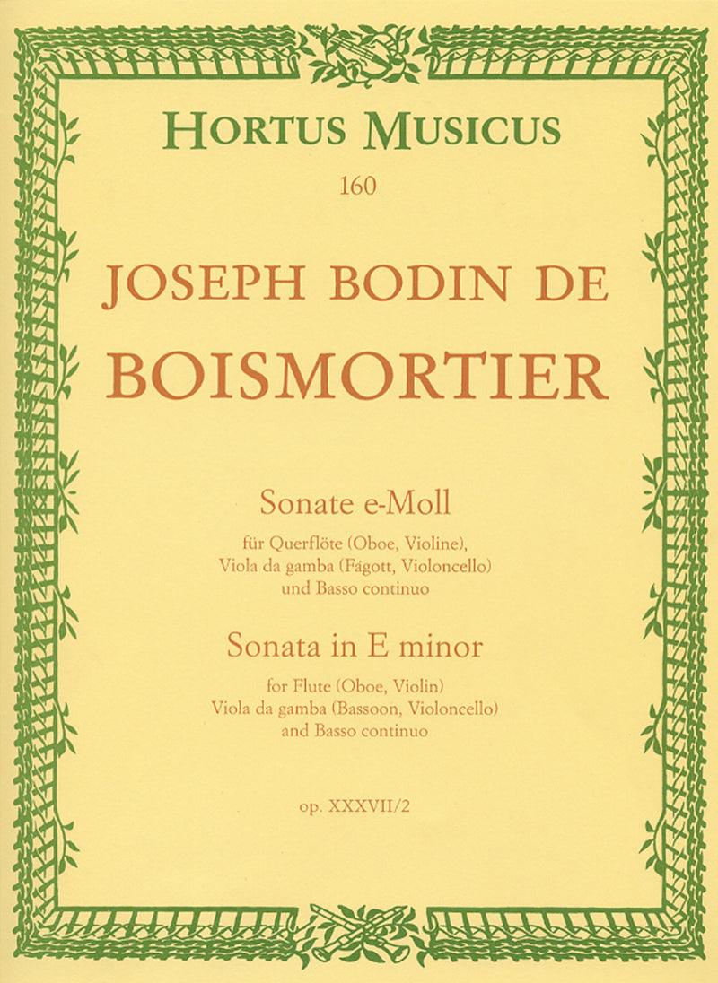 Sonata for Flute (Oboe, Violin), Viola da gamba (Bassoon, Cello) and Basso continuo E minor op. 37/2