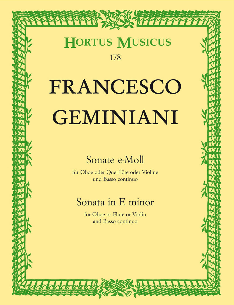 Sonate für Oboe (Flöte, Violine) und Basso continuo e-Moll