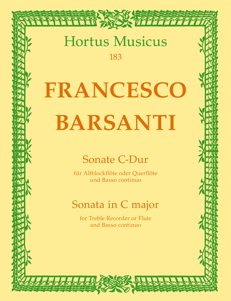 Sonata for Treble Recorder or Flute and Basso continuo C major