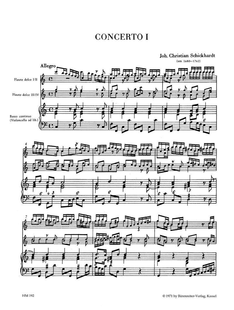 Six Concertos, vol. 1 [Performance score, set of parts]