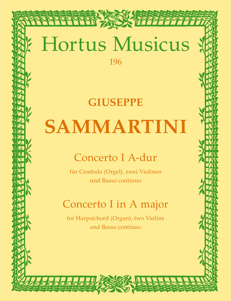 Concerto für Cembalo oder Orgel, zwei Violinen und Basso continuo A-Dur [Score and parts]