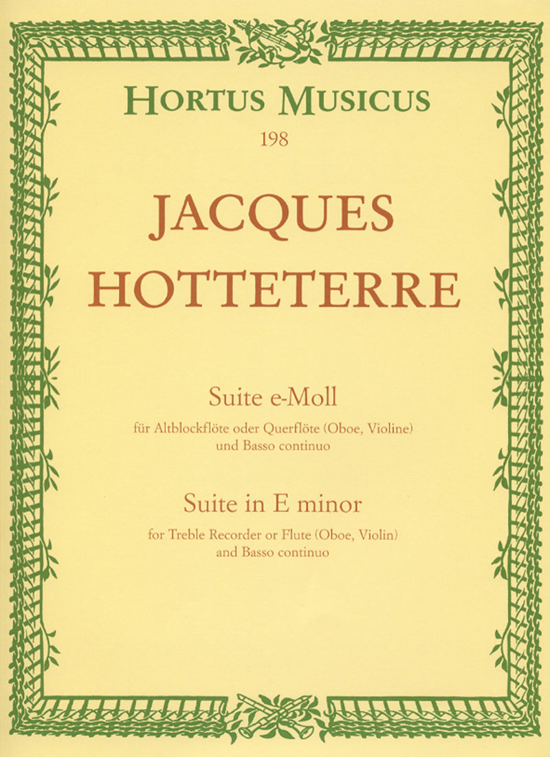 Suite e-Moll op. 5/2 -für Altblockflöte oder Querflöte (Oboe, Violine) und Basso continuo-