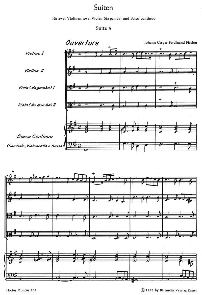 Two Suites for Four Instruments, in G major and F major [score & parts]
