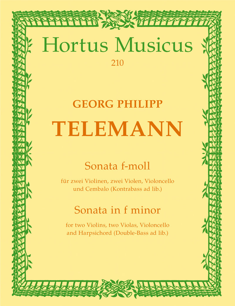Sonata for 2 Violins, 2 Violas, Cello and Basso continuo F minor TWV 44:32 [score]