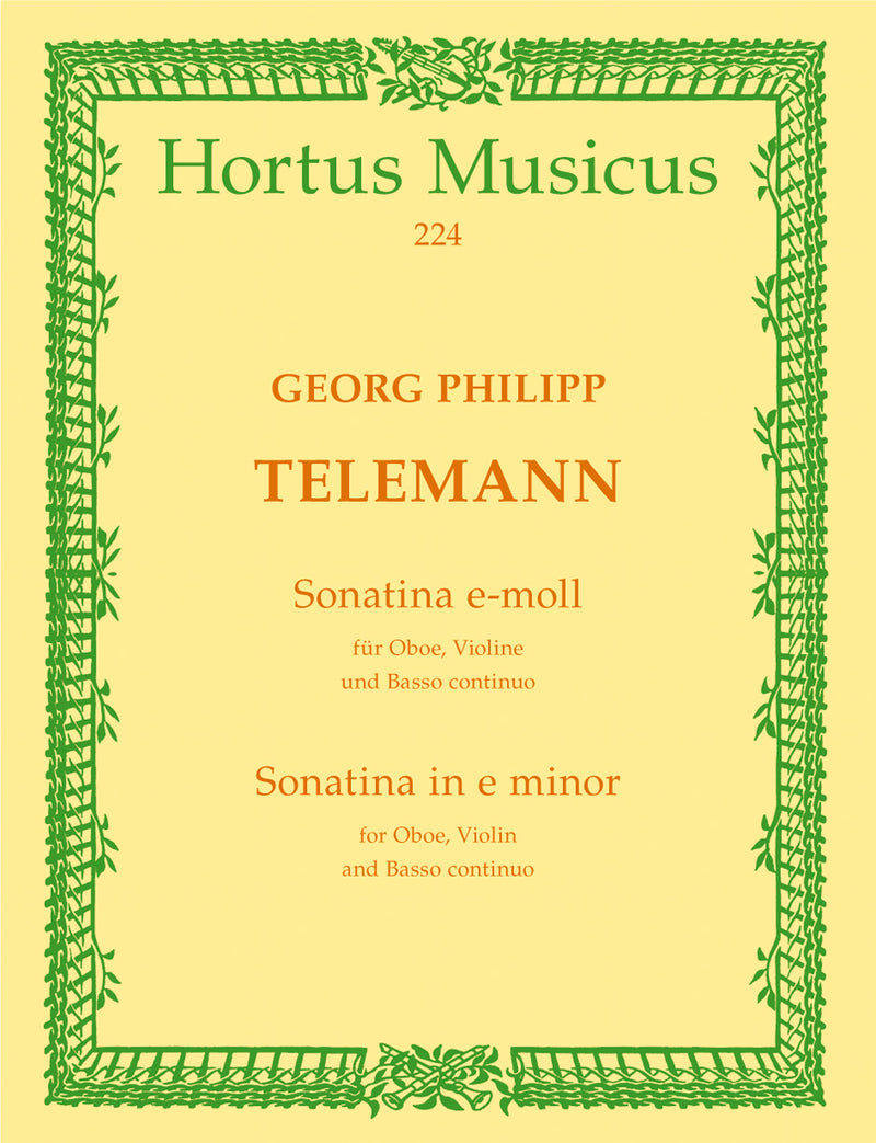 Sonatina for Oboe, Violin and Basso continuo E minor TWV 42:e5 [score, part(s)]