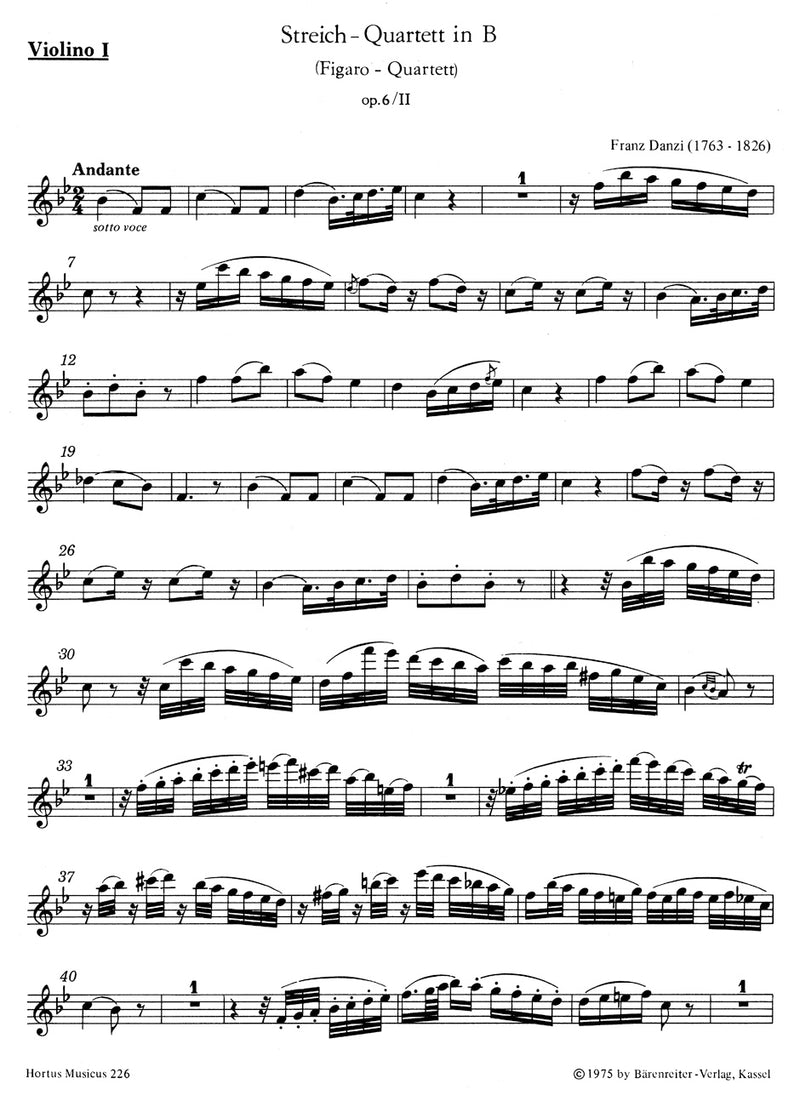 String Quartet "Figaro-Quartett" B-Dur op. 6/2