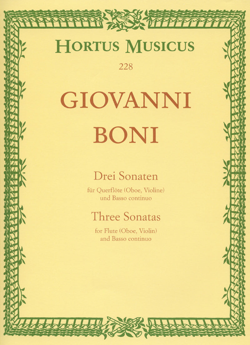 Three Sonatas for Transverse Flute (Oboe, Violin) and Basso continuo
