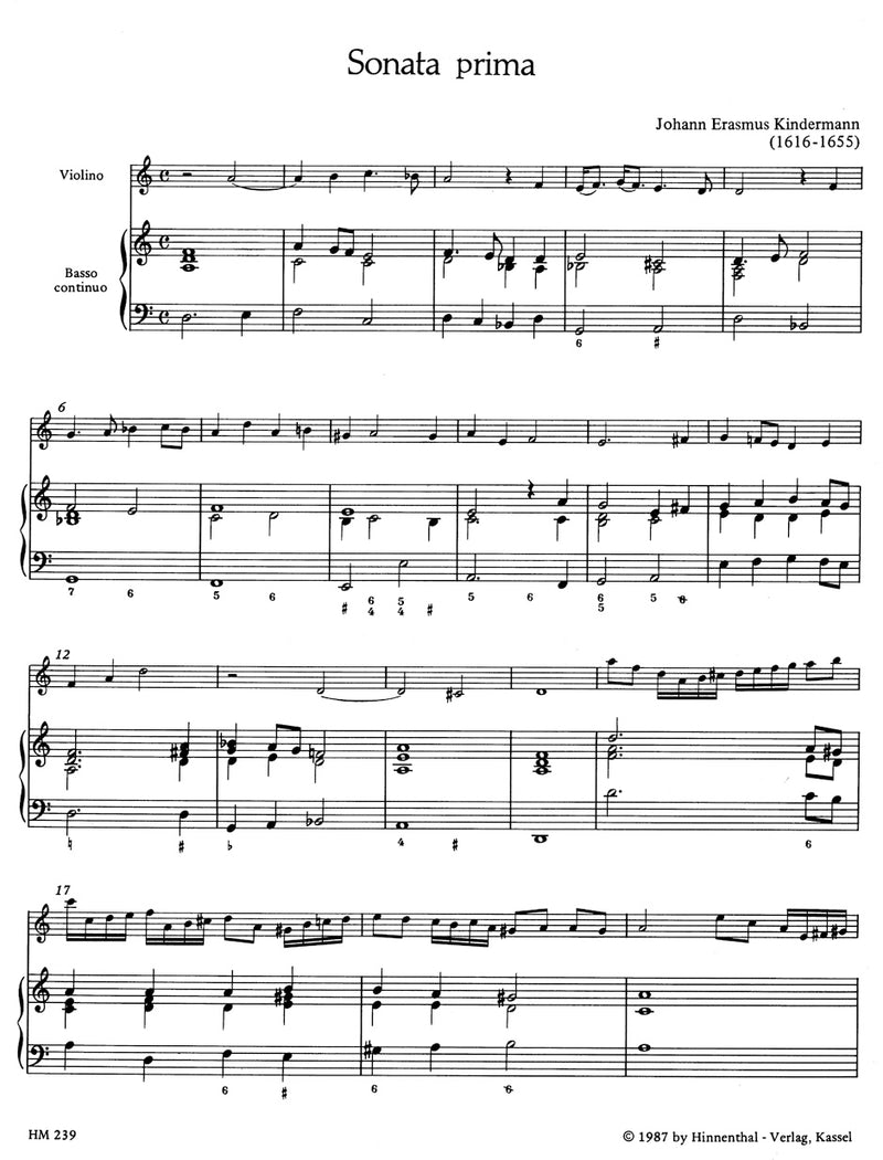Zwei Sonaten für Violine (Sopran- oder Tenorblockflöte) und Basso continuo