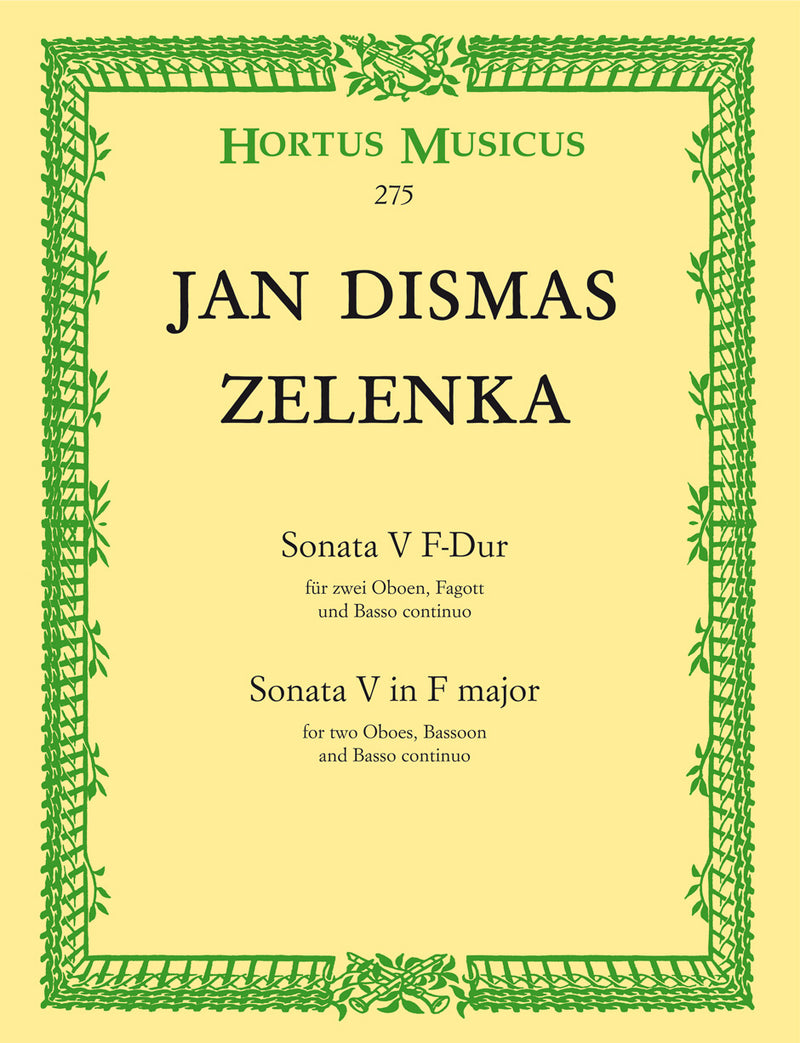 Sonata V für two Oboen, Fagott und Basso continuo F-Dur ZWV 181, 5