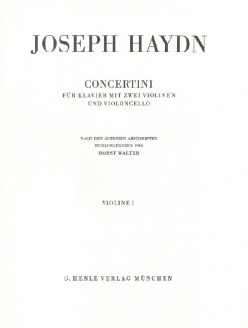 Concertini for Piano (Harpsichord) with two Violins and Violoncello [Violin 1 part]