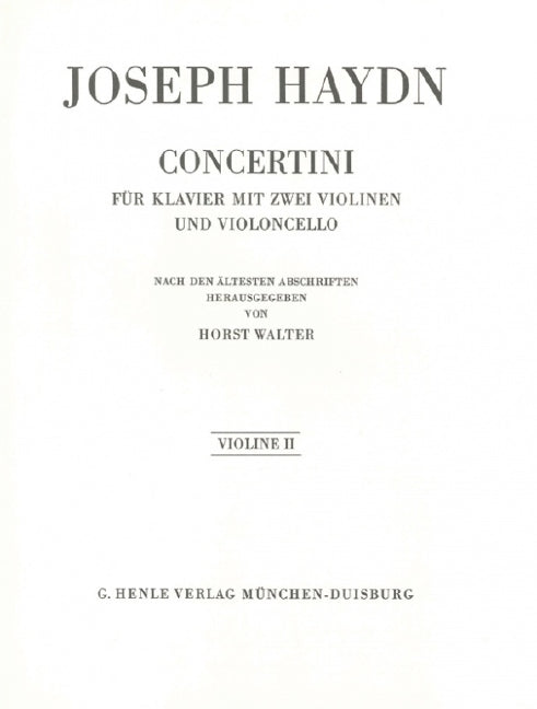 Concertini for Piano (Harpsichord) with two Violins and Violoncello [Violin 2 part]