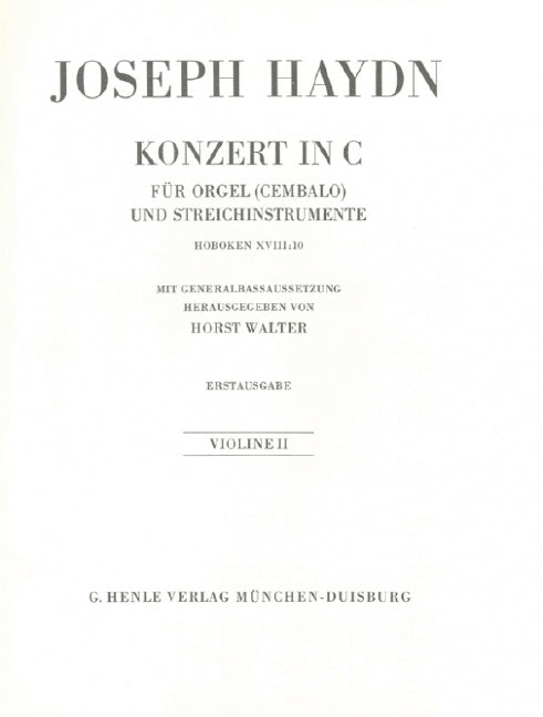 Organ Concerto C major Hob. XVIII:10 (First Edition), Violin 2 part