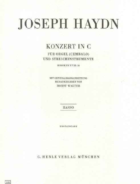 Organ Concerto C major Hob. XVIII:10 (First Edition), Basso 2 part