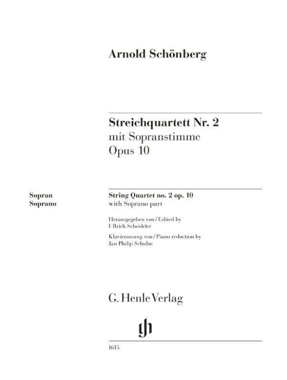 Streichquartett Nr. 2 mit Sopranstimme = String Quartet no. 2 with Soprano part, op. 10（ピアノ・リダクション）