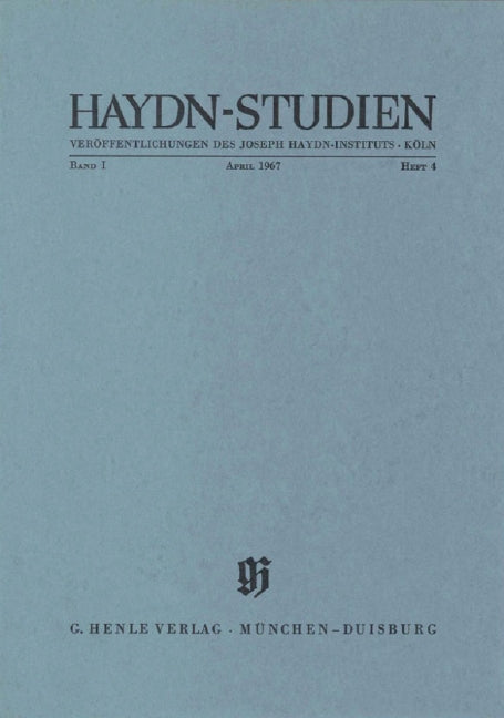 Haydn-Studien, vol. 1, no. 4 (April 1967)