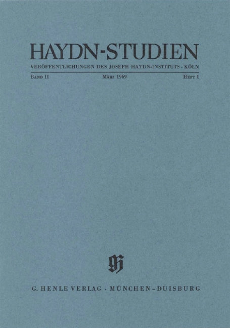 Haydn-Studien, vol. 2, no. 1 (March 1969)