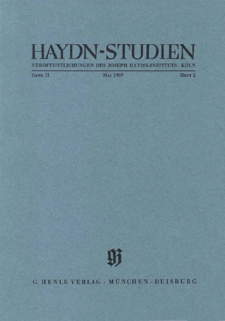 Haydn-Studien, vol. 2, no. 2 (May 1969)