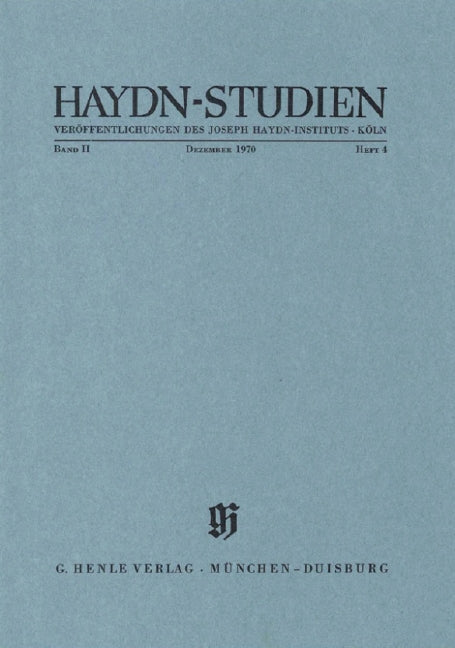 Haydn-Studien, vol. 2, no. 4 (December 1970)