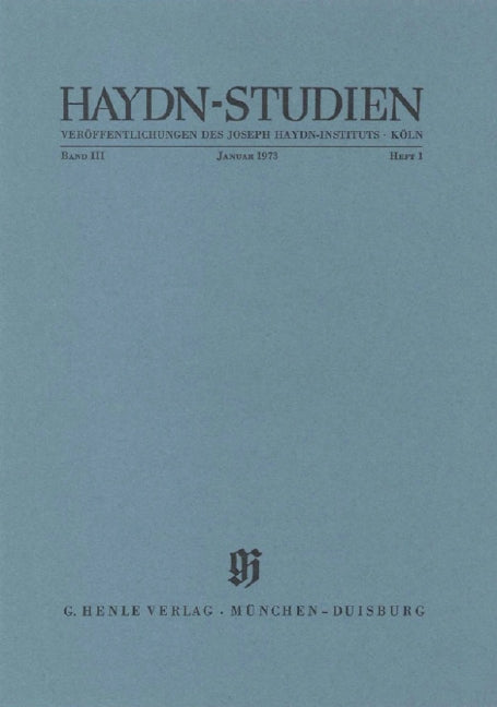 Haydn-Studien, vol. 3, no. 1 (January 1973)