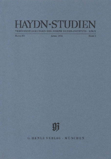 Haydn-Studien, vol. 3, no. 2 (April 1974)