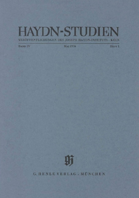 Haydn-Studien, vol. 4, no. 1 (May 1976)