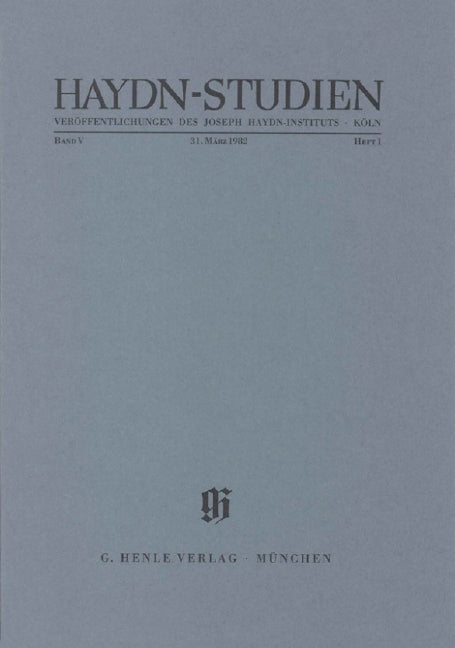 Haydn-Studien, vol. 5, no. 1 (March 1982.)