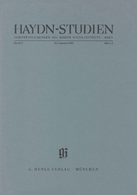 Haydn-Studien, vol. 5, no. 2 (November 1983)