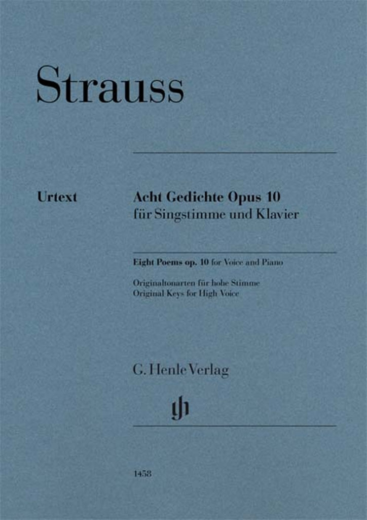 Acht Gedichte Opus 10 für Singstimme und Klavier