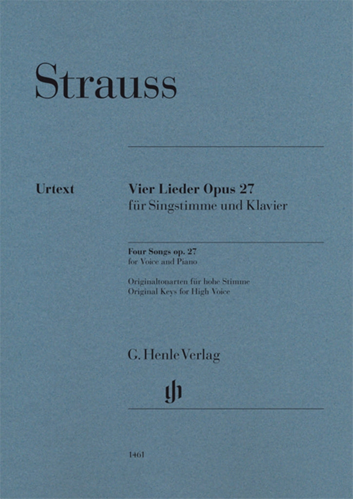 Vier Lieder, op. 27 (High Voice and Piano)