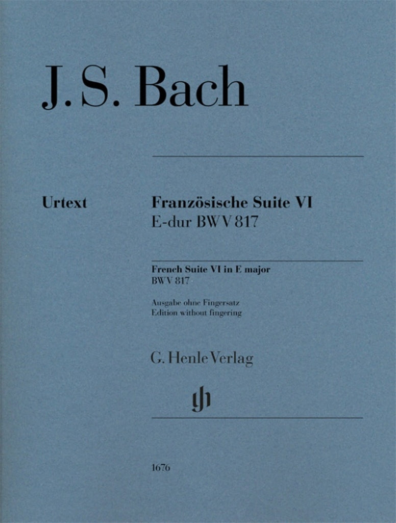 Französische Suite = French Suite VI - E major BWV 817（運指なし・ソフトカバー）