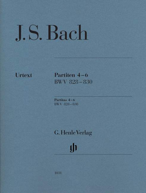 Partitas 4-6 BWV 828-830（運指なし・ソフトカバー）