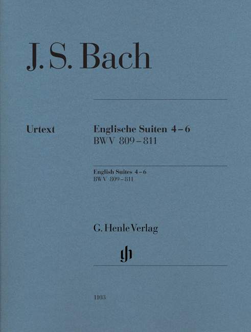 Englische Suiten = English Suites 4-6 BWV 809-811（運指なし・ソフトカバー）