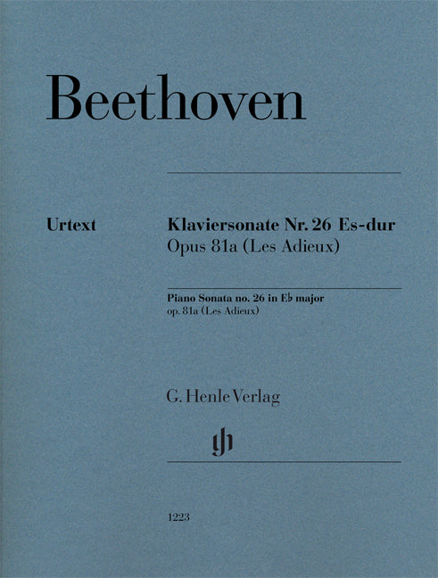 Piano Sonata no. 26 E flat major Op. 81a (Les Adieux)（校訂: Gertsch & Perahia）