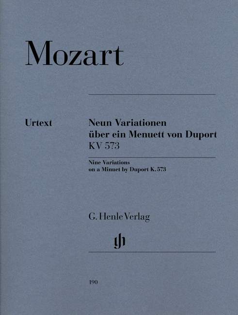 9 Variations on a Minuet by Duport K. 573