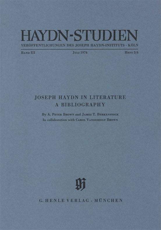 Joseph Haydn in Literature. A Bibliography (Vom Beginn des Haydn-Schrifttums bis 1972)（全集・布装丁）