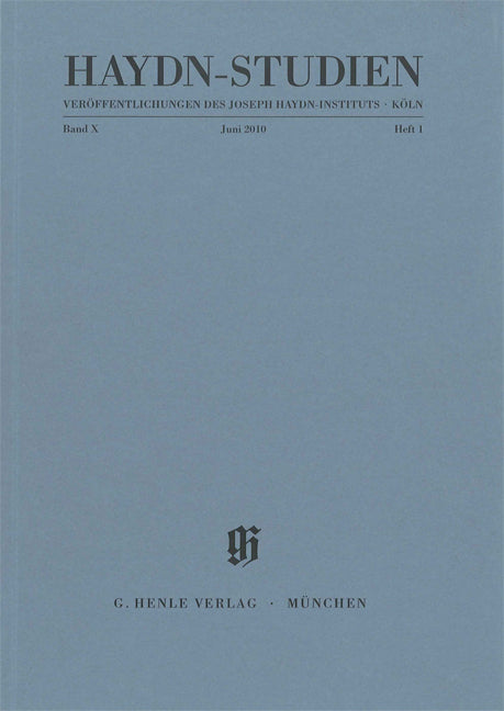 Haydn-Studien, vol. 10, no. 1 (June 2010)