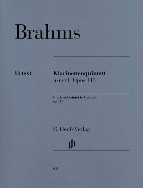 Clarinet Quintet in b minor Op. 115 (校訂：Grassi)（パート譜）